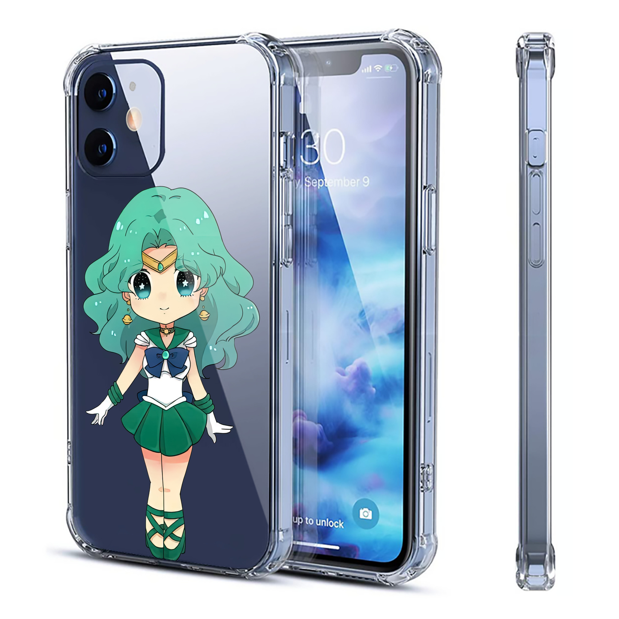 （画像用） 美少女戦士セーラームーン 海王 みちる（かいおう みちる） Sailor Moon Kaiou Michiru 【iPhone 12シリーズ対応】透明スマホケース（クリアソフトケース）
